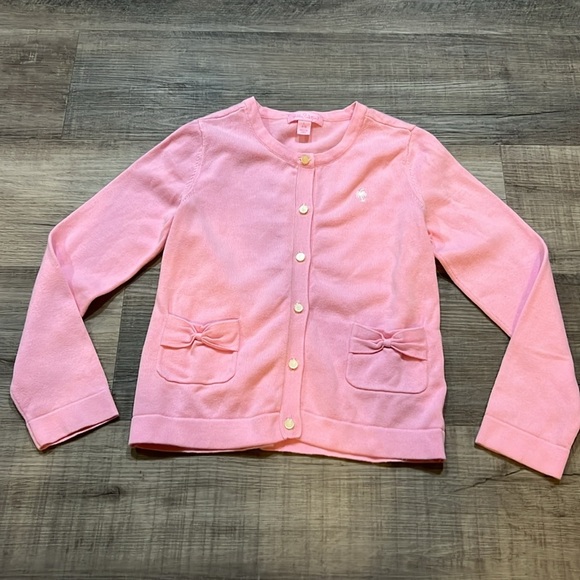 Lilly Pulitzer pink girls cardigan size L 8-10 - Picture 4 of 9